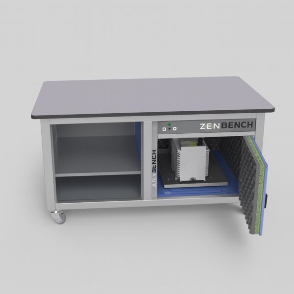 Mesa de laboratorio para MS con cabina antirruido para bomba de vacío