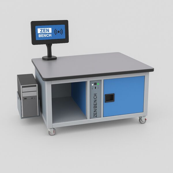 Mesa de laboratorio para MS con cabina antirruido para bomba de vacío