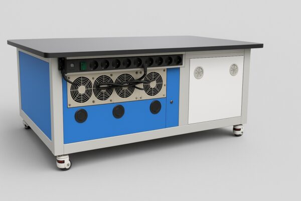 Mesa de laboratorio para MS con cabina antirruido para bomba de vacío