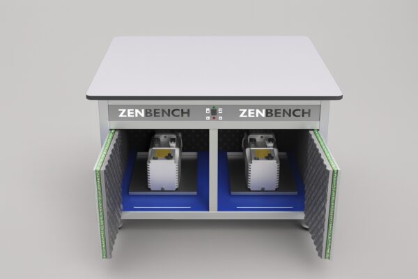 Mesa de laboratorio para MS con cabina antirruido para bombas de vacío