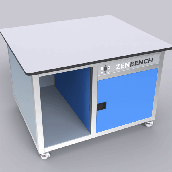 Mesa de laboratorio para MS con cabina antirruido para bomba de vacío