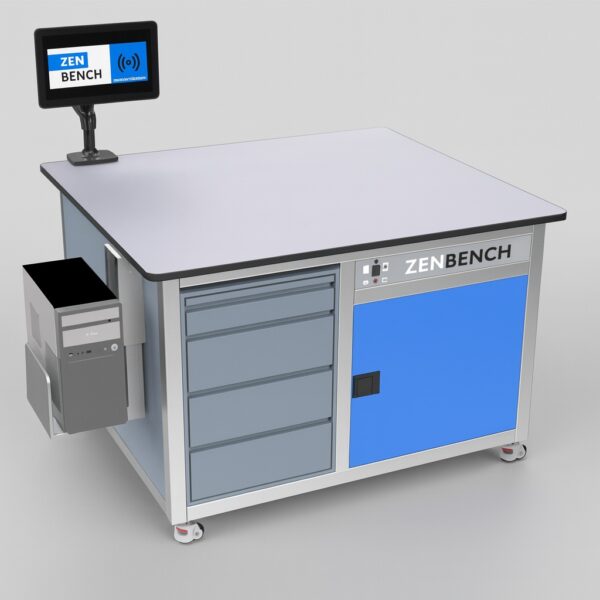 Mesa de laboratorio para MS con cabina antirruido para bomba de vacío